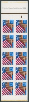 1996, US FLAG OVER PORCH, ERROR BOOKLET WITH DIE CUTTING MISPLACED, SC. #2921d - Image 1 of 3