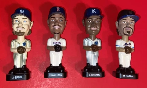 Post Mini Baseball Bobblehead 4 Set Lot Jason Giambi Mike Piazza Padro Martinez Cover