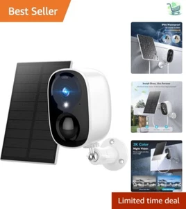 Battery Powered 2K WiFi Outdoor Surveillance Camera - AI Motion Detection & Talk - Picture 1 of 9