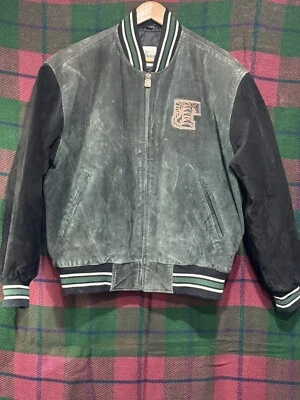 Винтажная замшевая кожаная университетская куртка Disney Store размер M «TIGGER ONE & ONLY» - Изображение 1 из 4