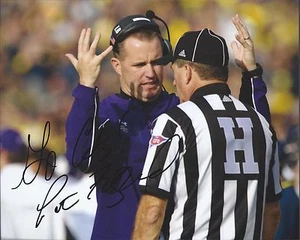 Foto 8x10 firmada por Pat Fitzgerald de Northwestern Wildcats - Imagen 1 de 1