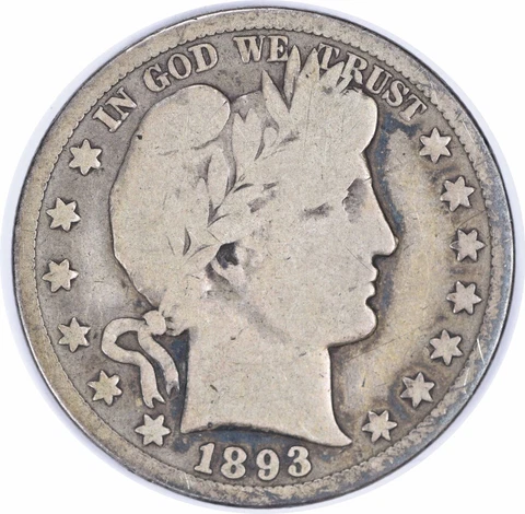 1893-S Barber Silver Half Dollar G Uncertified #1254 Cover