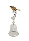 Crystal Hummingbird Tropical Flower Bell Figurine 22KT Gold Trim Vintage New 