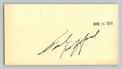 Frank Gifford HOF AUTO Signed 3x5 Index Card Autograph Signature - Image 1 of 2