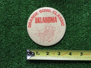 OKLAHOMA SOONERS Vintage Classic Button Pin NCAA Orange Bowl Classic - Picture 1 of 2