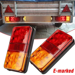 2x LED Rückleuchten mit4 Funktionen Lauflicht LKW Anhänger E Prüfzeichen 12v/24V - Zdjęcie 1 z 8