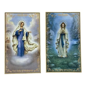Vintage Porcelain Holy Cards OUR LADY Medjugorje And Lourdes 1996 Bradford - Picture 1 of 5
