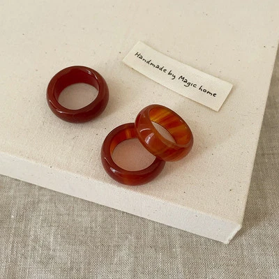 Hot Natural red agate stone ring, women's fashion ring, ring, ins style - Image 1 of 4