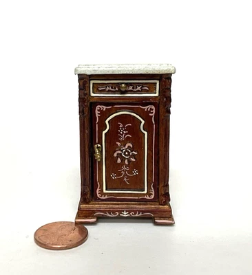 BESPAQ DOLLHOUSE MINIATURE BEDROOM NIGHTSTAND WITH A NEW WALNUT FINISH - Image 1 of 3