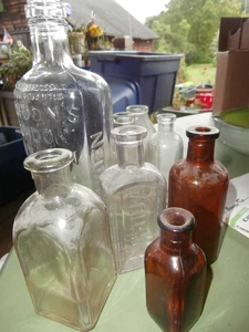 old medicine bottles a - Picture 1 of 5