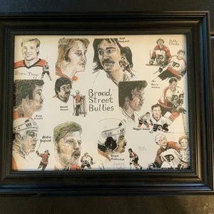 UNIQUE Bernice Batoff Philadelphia Flyers Board Street Bullies Signed Sketch - Picture 1 of 7