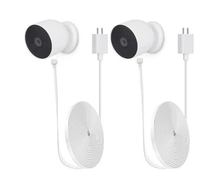 2 Pack 25FT/7.5m Weatherproof Charging Cable For Google Nest Cam Outdoor/Indoor - Picture 1 of 6