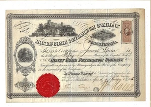 Pennsylvania 1865 Honey Comb Petroleum Company Aktienzertifikat - Bild 1 von 2