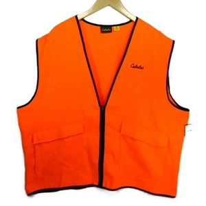 NEW Cabelas Vest Men's 2XL Blaze Orange Hunting Outdoor Pockets Safety - Picture 1 of 11
