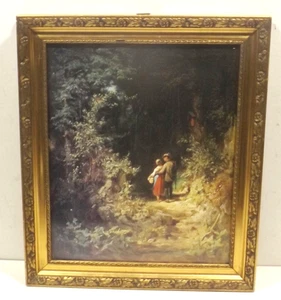 schöner goldfarbener rechteckiger Bilderrahmen 36,5cm x 42,5cm mit Druck - Bild 1 von 6