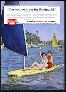 Miss Rheingold Beer Alcort Sailfish 1959 velero foto anuncio impreso vintage - Imagen 1 de 7