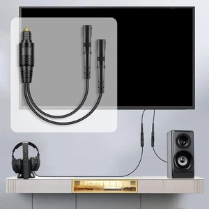 Digital Optical Audio Splitter 1 Male Input 2 Female Output Gold Plated Plug and - Picture 1 of 7