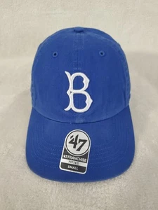 MLB BROOKLYN DODGERS '47 FRANCHISE CLASSIC MENS HAT BLUE WHITE FITTED SMALL NEW - Picture 1 of 8