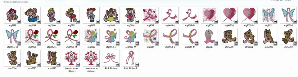 37 diseños de bordado para concientización sobre el cáncer de mama - CD/USB/disquete - 11 formatos Foto 1 de 1