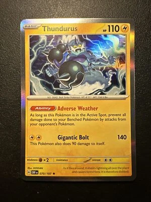 Thundurus 70 /197 2023 Pokémon Obsidian Flames Holographic Holo - Image 1 of 3