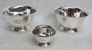 TIFFANY & CO (3) TAZONES PARA SALSA DE PLATA ESTERLINA - Imagen 1 de 6