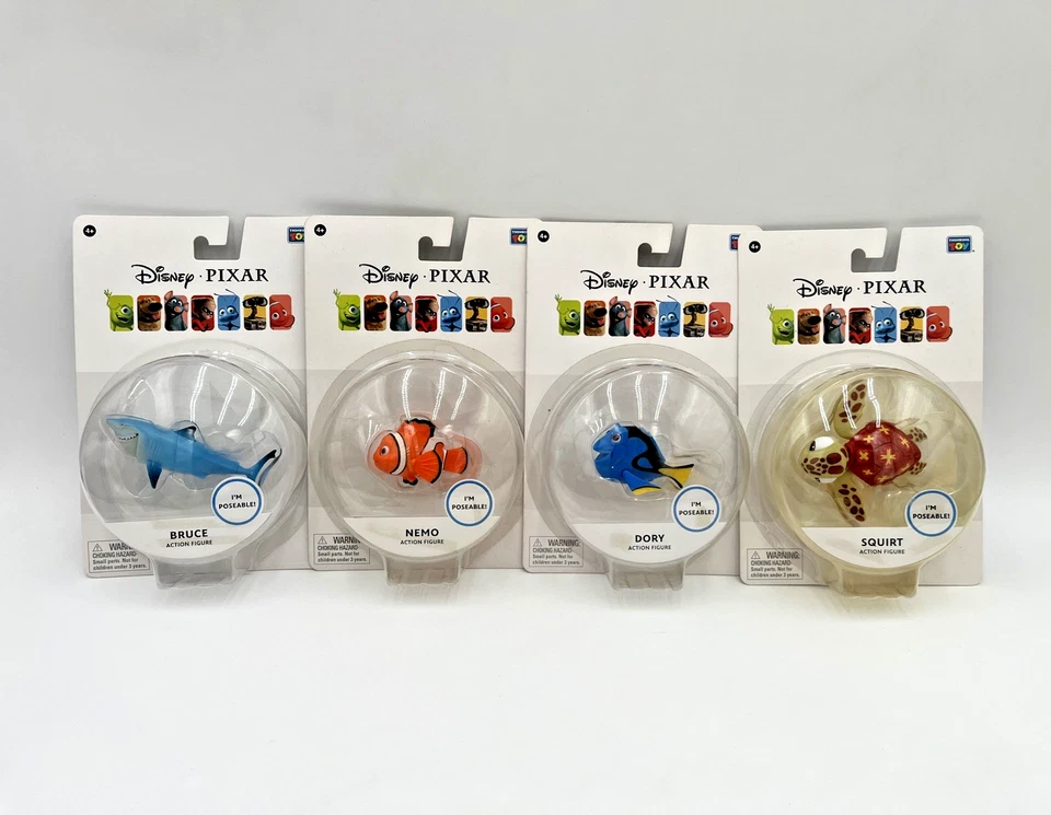 Set de figuras de Disney Pixar Finding Nemo Dory Bruce Squirt Posable Thinkway Toys Foto 1 de 4