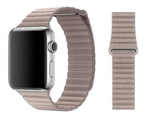 Oryginalna skórzana bransoletka Apple Loop Rozmiar M 44/45mm MNKY2ZM/A Smoke Gray Jak nowa - Zdjęcie 1 z 1
