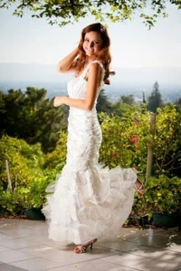 HALF OFF SALE!!!!! Bridal,roses,ruched,pleated,frothy,tulle,New,S,bodycon,Unique - Picture 1 of 10