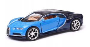 Welly Bugatti Chiron Blue 1:34 1:39 Scales 4.5 Inch US IMPORT DUTIES PAID - Picture 1 of 5
