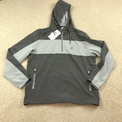 Chaqueta con Capucha Original Penguin Sport 1/4 Cremallera Para Hombre Grande Nueva Gris Claro Foto 1 de 4