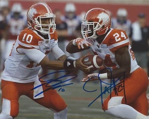 Jeremiah Johnson & Jonathon Jennings Signed 8x10 Photo BC Lions Autograph COA B - Picture 1 of 1