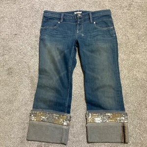 Allen B. by Allen Schwartz beaded and sequined cropped jeans sz 31 - Picture 1 of 22