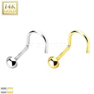 14 Karat Massivgold 2 mm Kuppel Top Nase Schraubenring Nasenbolzen 20G - Bild 1 von 3
