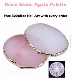 UK Manicure Tool Pigment Holder Resin Stone Nail Art Painting Palette Agate Mix - Picture 1 of 2