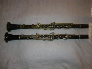 LEBLANC NORMANDY SPECIAL & NOBLET WOOD Bb CLARINET - LOT OF 2 - READ, FOR REPAIR - Picture 1 of 24