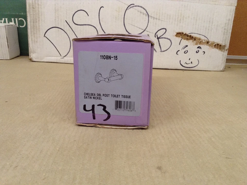 Soporte para pañuelos de inodoro Chelsea de doble poste GINGER 1108N-15, NÍQUEL SATINADO Foto 1 de 1