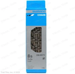 Shimano CN-HG71 6 7 8-Speed Bicycle Chain w/ Quick Link 116-Links Silver & Grey - Picture 1 of 3