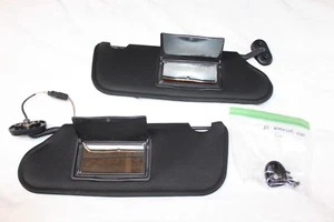 11-14 Chrysler 200 Convertible Sunvisors w/ Sun Visor Clips HOMELINK Cloth BLACK - Picture 1 of 3