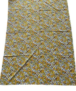 Vintage Polyester Fabric Silky 70s Yellow & Orange Butterfly Print 65” x 44” - Picture 1 of 5