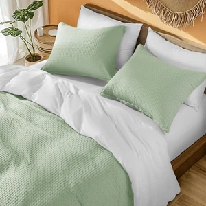 100% Waffle Cotton King Size Duvet Covers, Soft Breathable Textured Cotton Comfo - Picture 1 of 12