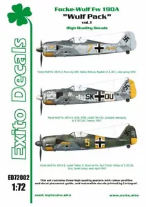EXITO DECALCOMANIE ED72002 - 1:72 Wulf Pack vol.1 - Focke-Wulf Fw 190A - Foto 1 di 11