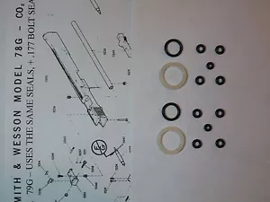 Smith & Wesson 78G 79G Two (2) Seal Kits + Expl View +Parts list + Seal Guide - Picture 1 of 2