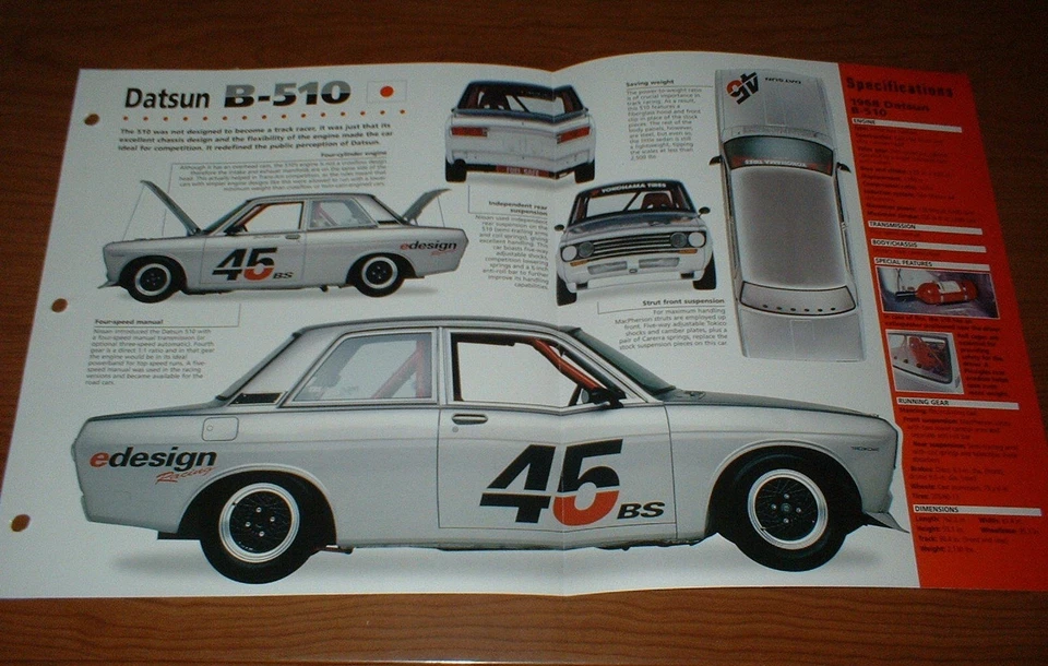 1968 DATSUN B-510 ORIGINAL IMP BROCHURE SPECS 68 67 69 70 71 72 73 B510 1967★★ - Image 1 of 1