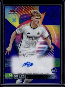 TOPPS UCC FINEST 2023-2024 NICO PAZ REAL MADRID AUTOGRAF 044/199 - Zdjęcie 1 z 2