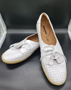 Clarks Collection Danelly Millie White Leather Espadrille Sneaker US 11 M NEW - Picture 1 of 7
