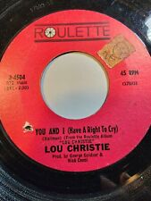 Lou Christie  HOW MANY TEARDROPS / YOU AND I (R&R 45) #4504 PLAYS VG++ NO NOISE!