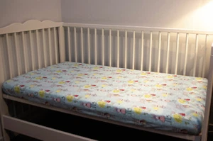 Handmade flannelette cot baby fitted sheet — Rabbits - Picture 1 of 4