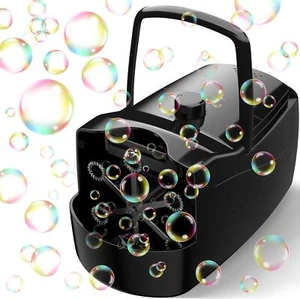 Bubble Machine, Automatic 18000+ Per Minute Big Bubbles Blower Maker black - Picture 1 of 8