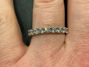4.12 Carat Lab Created Diamond Full Eternity Ring Platinum Plated 925 Size L - Picture 1 of 6