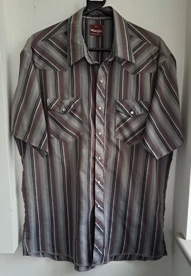 Vintage Wrangler Tall Man Striped Western Cowboy Shirt 51"-129.5cm XLT (58WR) - Image 1 of 3